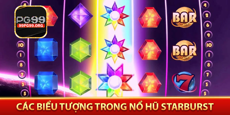 các biểu tượng trong nổ hũ Starburst 